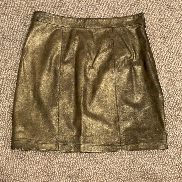 Catherine Malandrino Metallic Leather Miniskirt - Picture 2 of 4